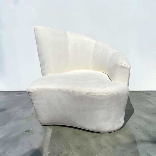 Off-white Vladimir Kagan Bilbao Swivel Slipper Chair For Sale - Image 8 of 15