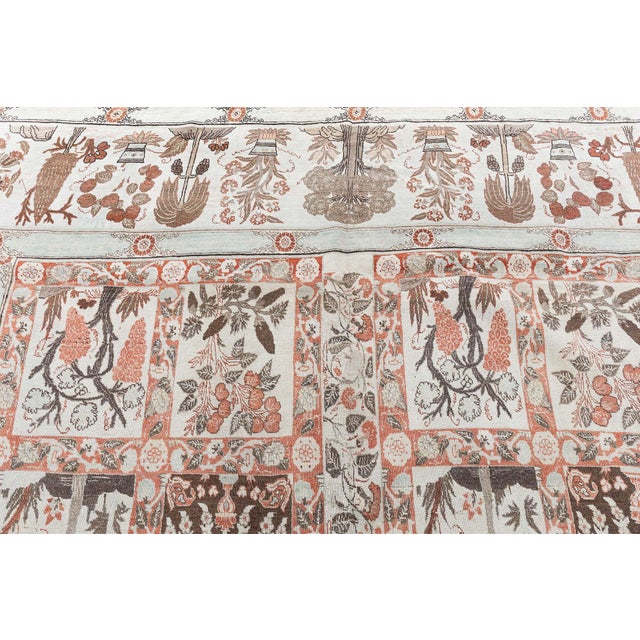 Textile Persian Tabriz Wool Rug with Garden Panel Motif For Sale - Image 7 of 9