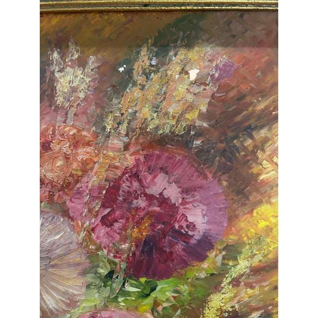 R Poirot, Bouquet, 1950s, Oil on Canvas For Sale - Image 8 of 16