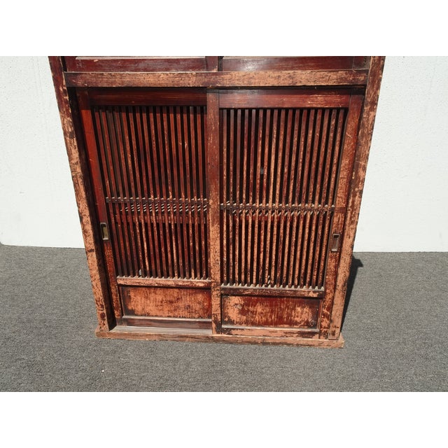Wood Share Antique 1900's Wabisabi Japanese Antique Tansu Storage Cabinet Sideboard For Sale - Image 7 of 18