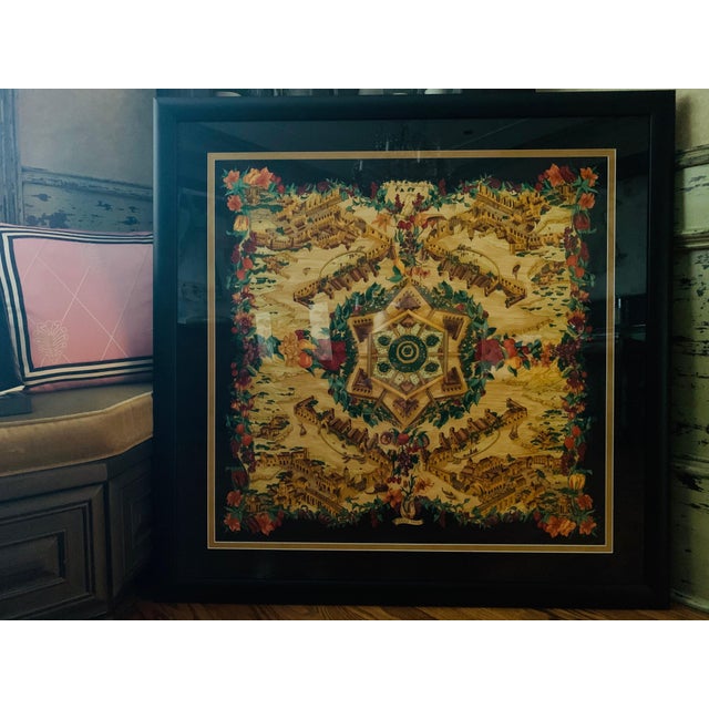 Vintage Hermes Au Pays De Cocagne Framed Scarf For Sale In Atlanta - Image 6 of 6
