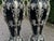 1980 Italian Artisan Baroque Black Silver Pedestals-Pair For Sale - Image 6 of 18