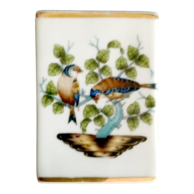 Herend Rothschild 1930s Bird/Butterfly Matchbox Cover - Discontinued - For Sale