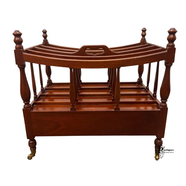 Brown Vintage Biggs Furniture Chippendale Style Mahogany Magazine Rack For Sale - Image 8 of 10