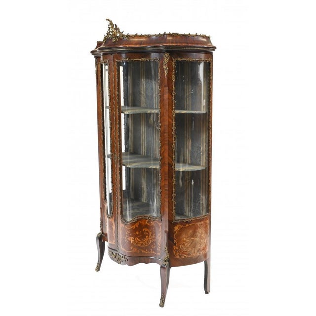 French Empire Inlaid Display Cabinet, 1880s For Sale - Image 7 of 14