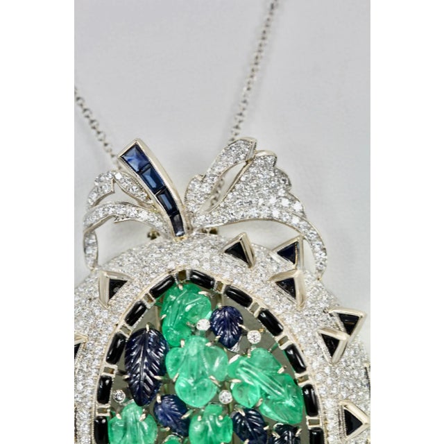 1970s 1970s Tutti Frutti 18k Brooch Pendant For Sale - Image 5 of 10