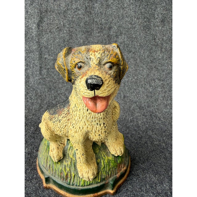 Vintage Cast Iron Terrier Puppy Dog Doorstop For Sale - Image 10 of 15