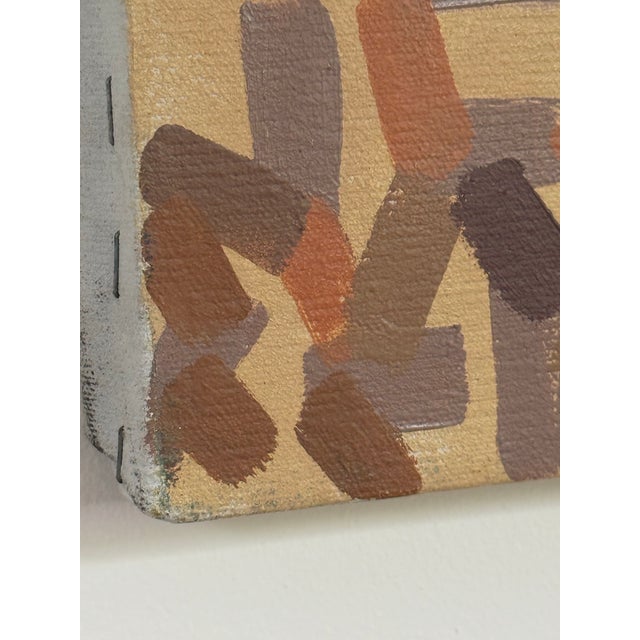 Mauve Vintage Monochromatic Abstract Painting For Sale - Image 8 of 9