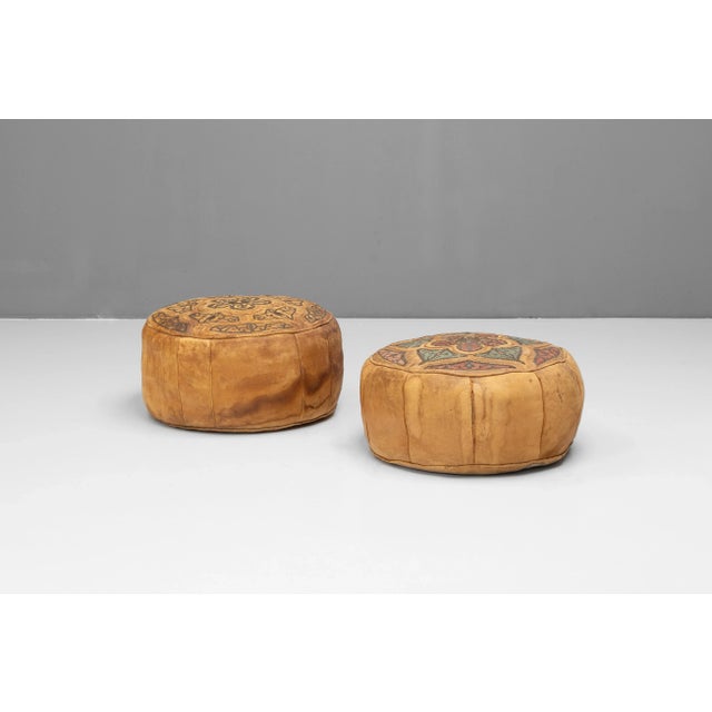 Leather Ottomans, 1930s, Set of 2 For Sale - Image 3 of 10