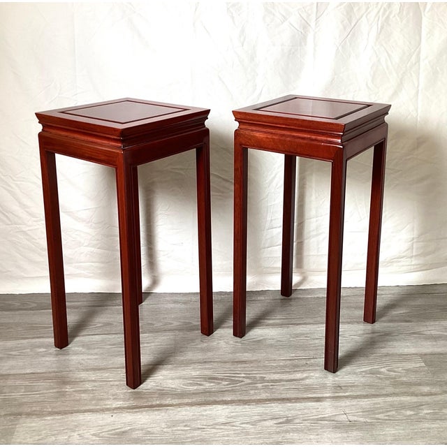 Chinese Square Stands of Tables - A Pair | Chairish