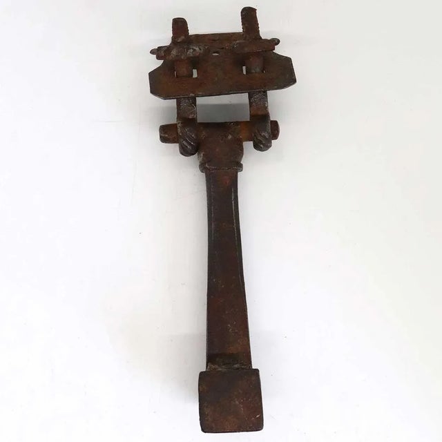 18th Century French Provincial Hand Wrought Iron Door Knocker For Sale - Image 4 of 6