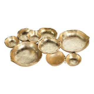 Kenneth Ludwig Chicago Cluster of Nine Serving Bowls - Gold / Round For Sale