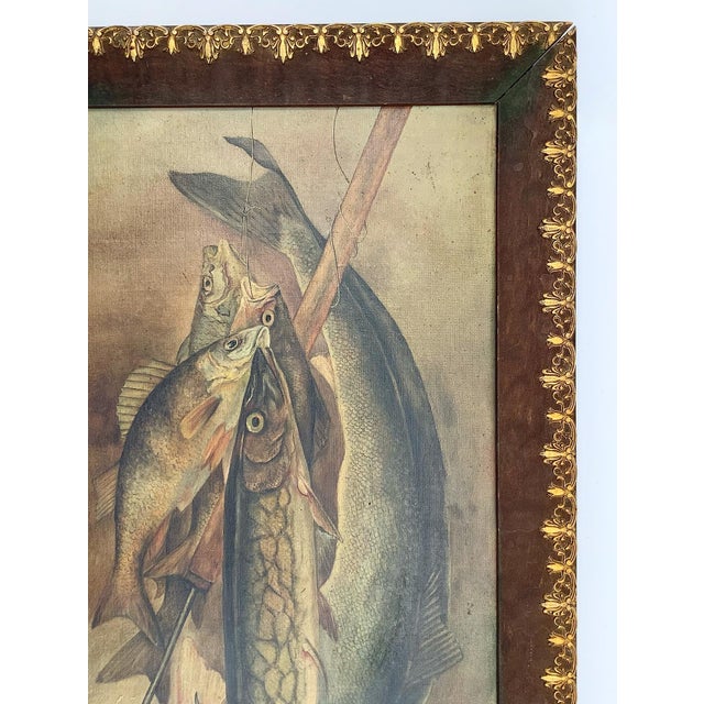 Cabin Early 1900s Catch of the Day Oil Painting For Sale - Image 3 of 7