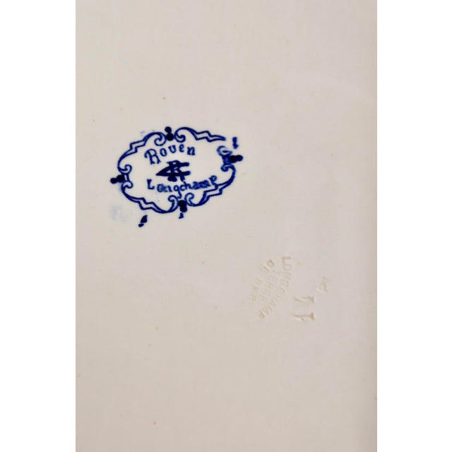 Ceramic Rouen Oval Ironstone Serving Platter from Longchamp, 1890s For Sale - Image 7 of 9