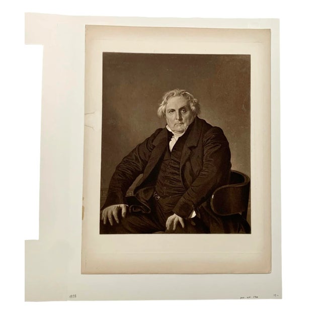A fine antique etching of Louis-François Bertin after Jean-Auguste-Dominique Ingres' iconic portrait — one of the most...