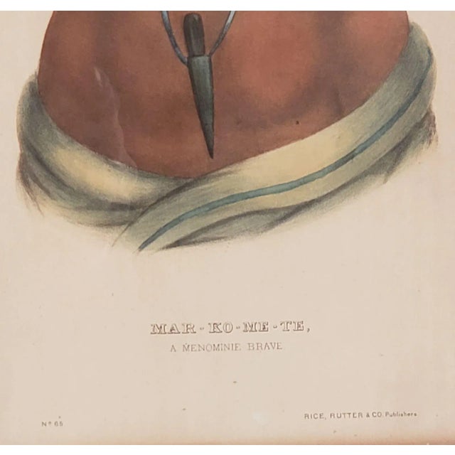 Hand-Colored Engraving of American Indians, 19th Century For Sale - Image 4 of 5