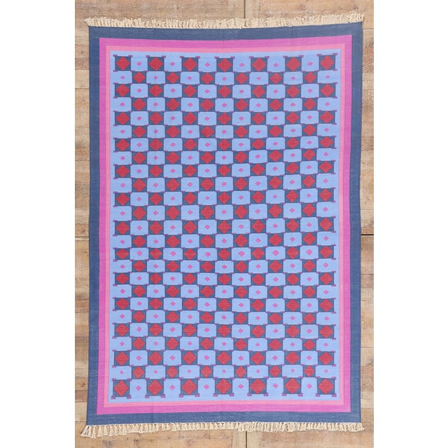 Vintage Afghani Dhurrie Rug, 06'02 X 08'10 For Sale - Image 10 of 10
