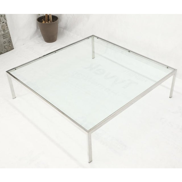 Mid-Century Modern Mid Century Modern Large Oversize Square Chrome Stainless Steel Coffee Table For Sale - Image 3 of 10