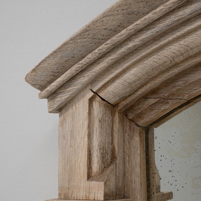 1900s French Louis XVI Carved Oak Mirror With Shelf For Sale - Image 12 of 18