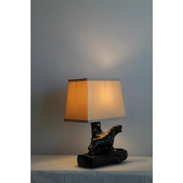 1950s California Ceramic Panther Table Lamp For Sale - Image 10 of 11