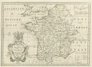 Antique Map of France by British Mapmaker Wells, 1710