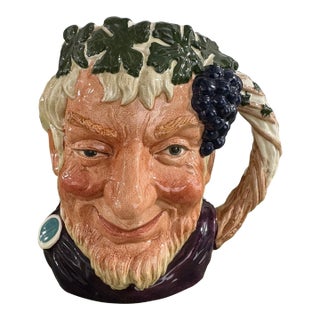 Vintage 1958 Royal Doulton Bacchus D6499 Porcelain Toby Character Jug Mug For Sale