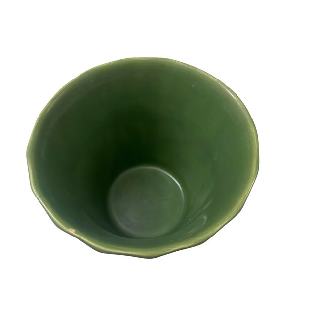 Green Vintage Mid Century Modern Ceramic Bauer Swirl Green Planter, 1950s Los Angeles For Sale - Image 8 of 10