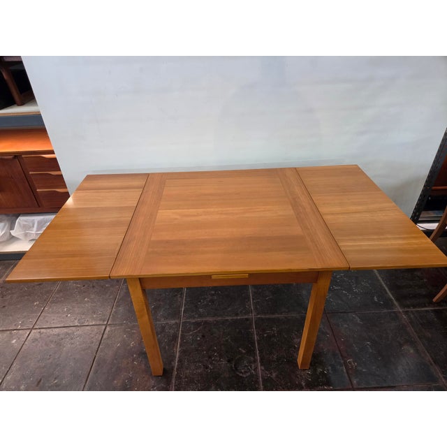 Mid-Century Draw Leaf Table Denmark 36x36 Open 36x65 For Sale In San Diego - Image 6 of 7