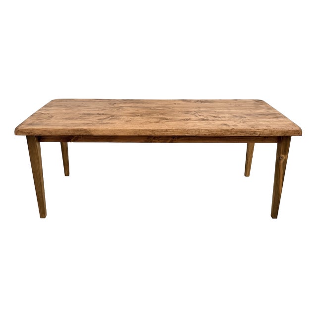 Vintage Poplar Farmhouse Table, 1970s For Sale