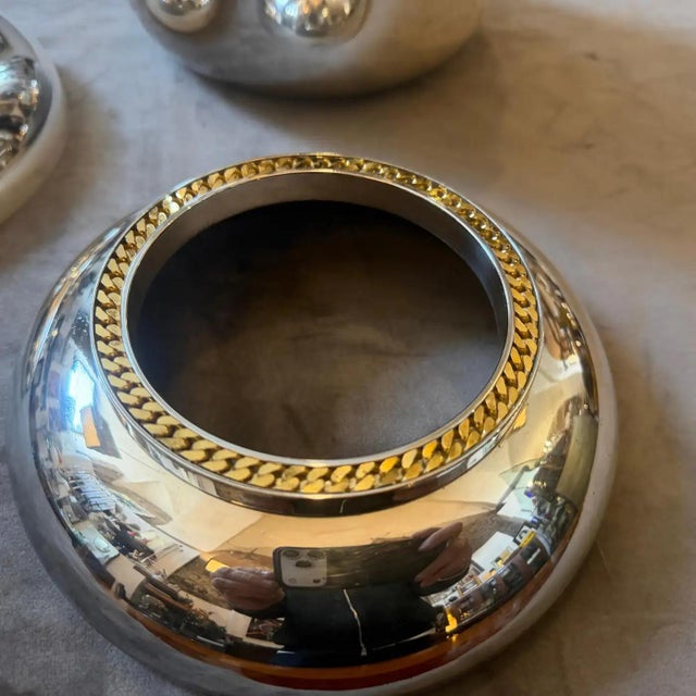 1970s Mid-Century Modern Silver Plate and Brass Luxury Wine Cooler by Cesa 1882 For Sale - Image 11 of 14