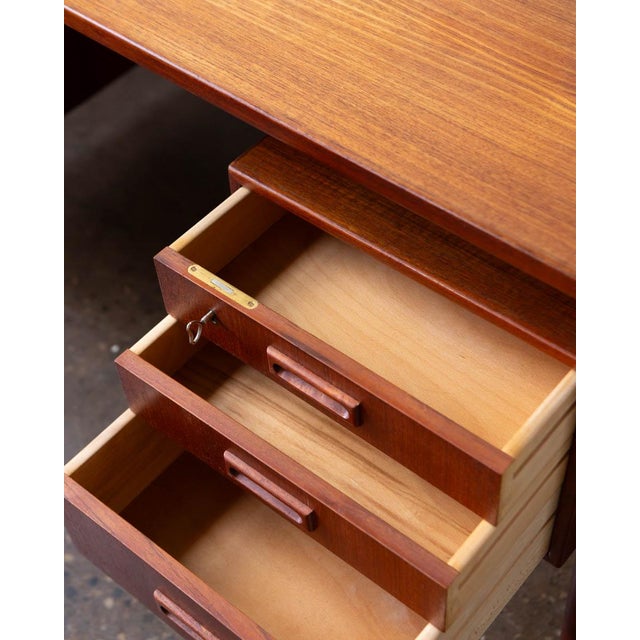 Wood Attributed Hp Hansen Danish Modern Teak Writing Desk, 1960s For Sale - Image 7 of 14