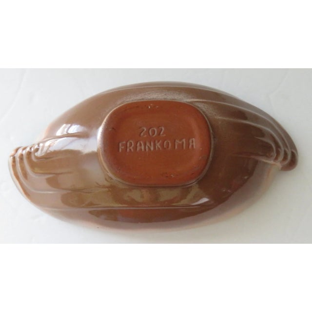 Mid 20th Century Vintage Frankoma Pottery Plainsman Brown Satin Oval Vegetable Bowl #202 For Sale - Image 5 of 5