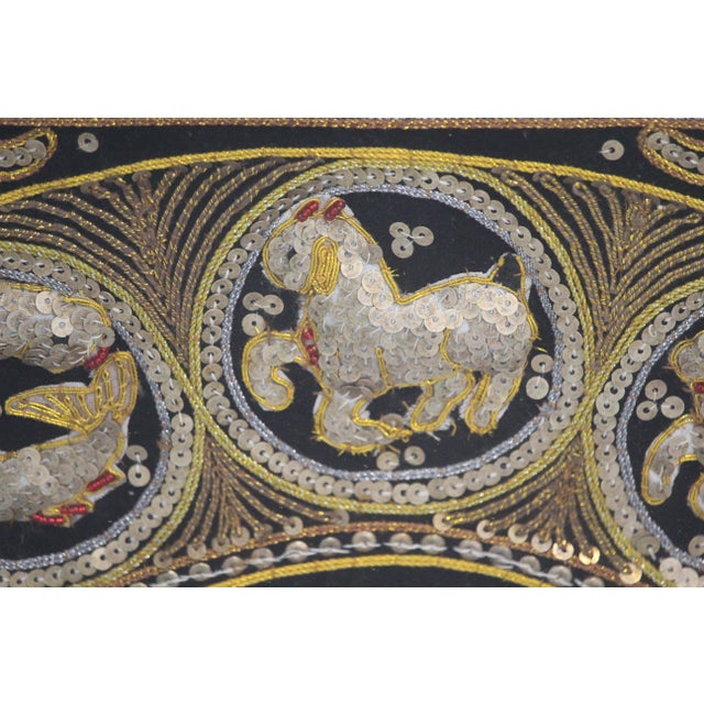 Embroidered Elephant Kalaga Wall Tapestry, 1980s For Sale - Image 4 of 16