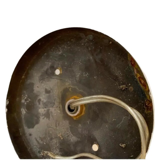 White Vintage Italian Cherub Putti Tole Chandelier Floral 6 Light Ceiling Fixture For Sale - Image 8 of 12