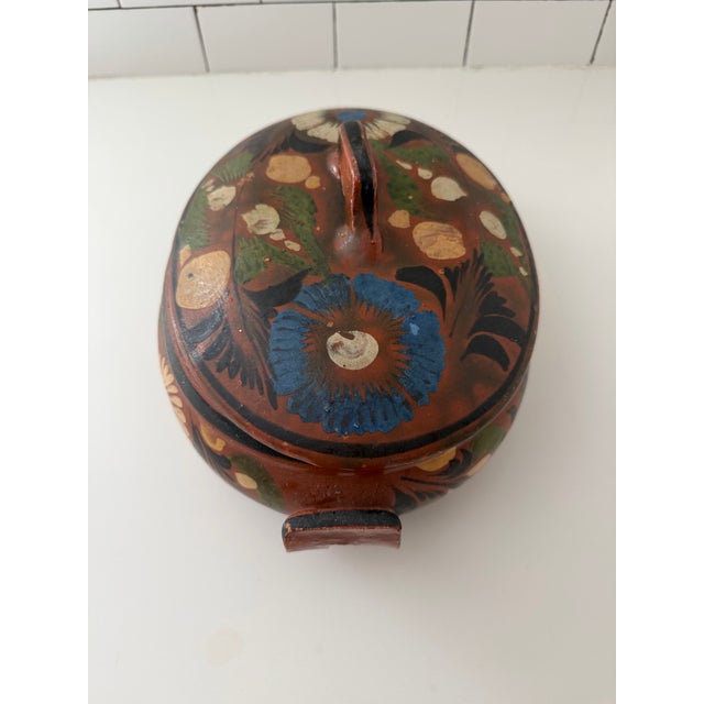 Vintage Mexican Tlaquepaque Redware Lidded Casserole Dish For Sale In Houston - Image 6 of 9