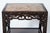 Pair of Oriental marble top stands. Two shelves. Carved details around top edge and open Fretwork carving.