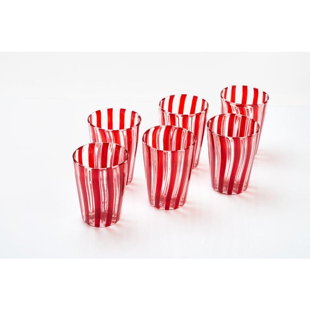 Italian Murano Glasses by Angelo Ballarin for Ribes Studio, 2004, Set of 6, in None conditions. Designed 1950 to 1959