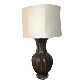 1990s Vintage Brown Ceramic Lamp For Sale