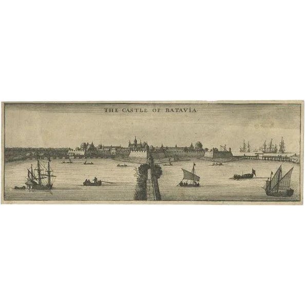 Castle of Batavia in the East-Indies Indonesia, 1669, Paper For Sale