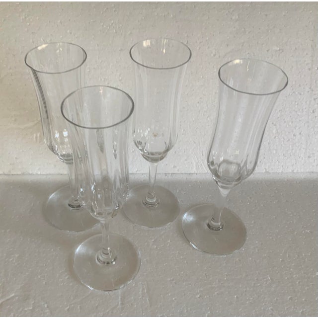 Modern 1980s Baccarat Capri Optic Champagne Flutes - Set of 4 For Sale - Image 3 of 5