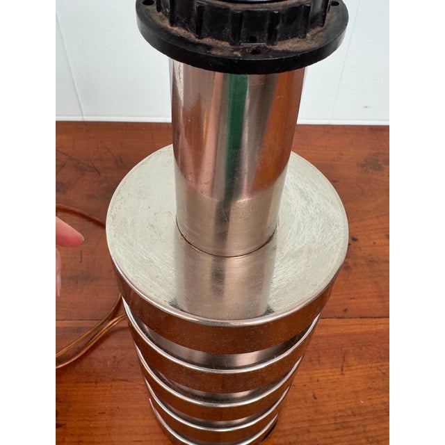 Vintage Italian Space Age Style Lamps in Chrome Steel, 1970s, Set of 2 For Sale - Image 17 of 18