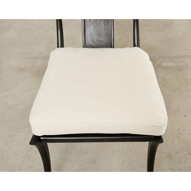 Michael Taylor Metal Klismos Garden Chairs Set of Four For Sale - Image 11 of 18