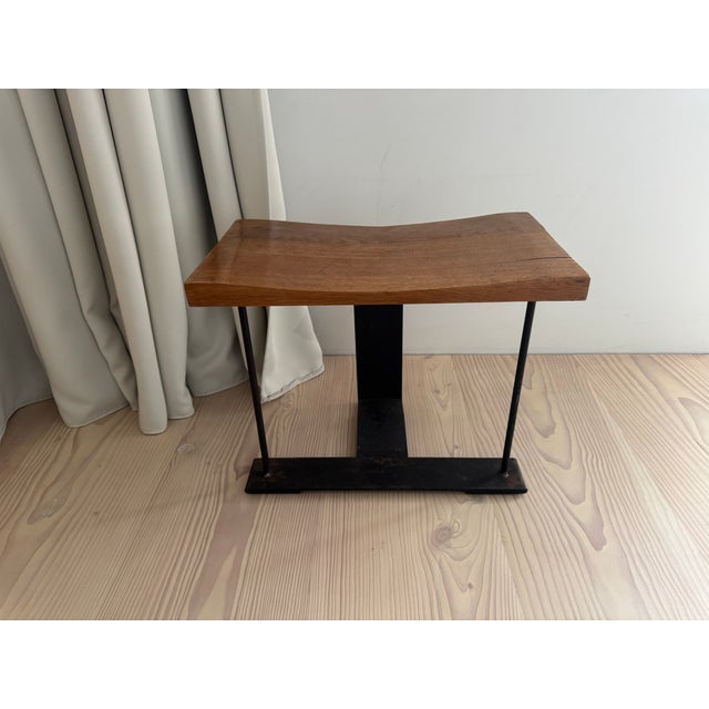 Black Vintage Stool by Pierre Chareau for Ecart International, 1990 For Sale - Image 8 of 18