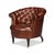 English Pair of Brown Leather Barrel Back Chairs For Sale - Image 3 of 11
