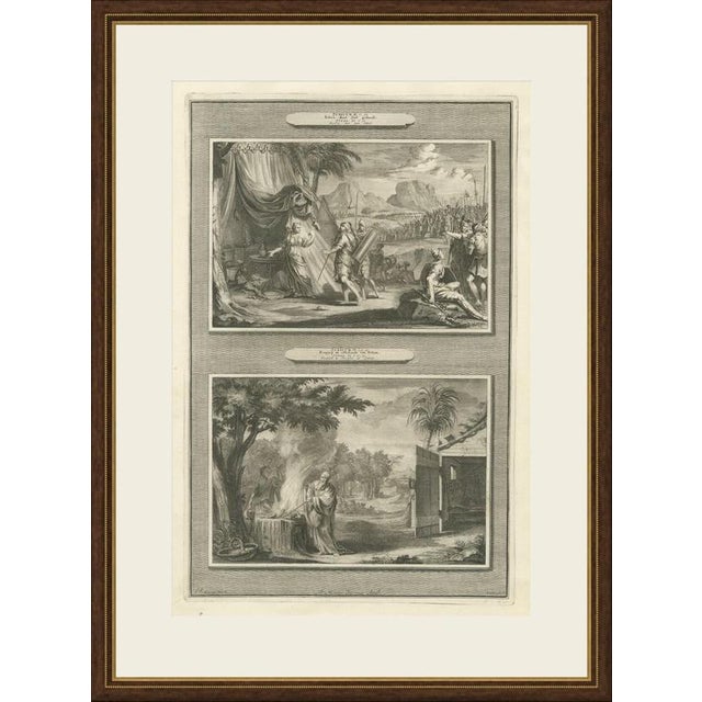 This original copper engraving from Pieter Mortier's illustrated Bible, published in Amsterdam circa 1700, shows two Old...