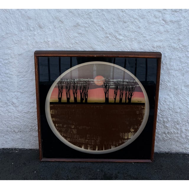 1960s 1960s Virgil Thrasher Lucid Lines “Wheat” “Ten Trees” Wall Art - Set of 2 For Sale - Image 5 of 8