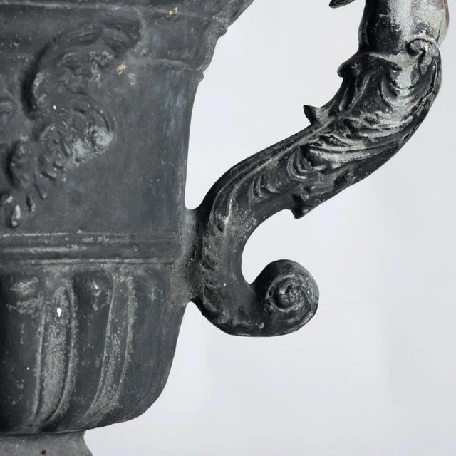 Pair of English Lead Urns For Sale - Image 10 of 12