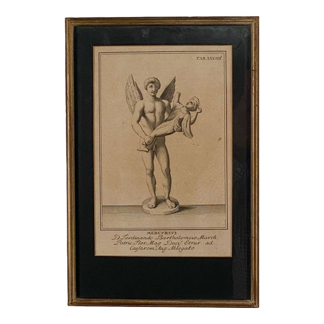 18th or 19th Century Italian Engraving of a Putto For Sale