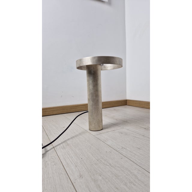 Mod Circle Table Lamp in Silver Metal by Massimo Tonnettos for Venicem For Sale - Image 14 of 14