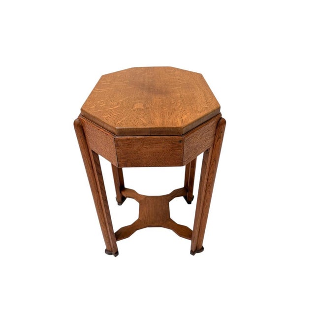 Art Deco Amsterdamse School Octagonal Side Table, 1920s For Sale - Image 6 of 10